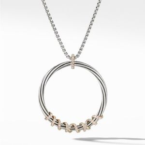 David Yurman Helena Large Pendant Necklace with Diamonds and 18K Gold